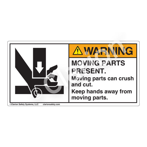 Warning/Moving Parts Present Label (1191-PEWH)