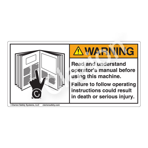 Warning/Read and Understand Label (6001-36WHP)