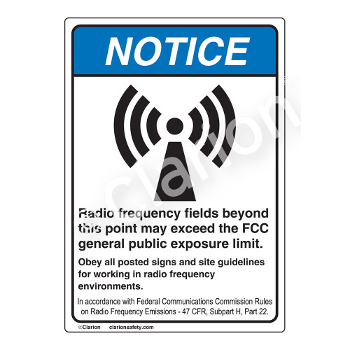 Notice/Radio Frequency Fields Label (6027-371NVP-)