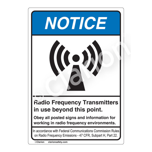 Notice/Radio Frequency Transmitters Label (6027-93NVP-)