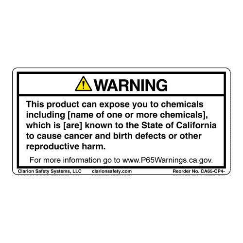 CA Prop 65 Consumer Products Label (CA65-CP4-)