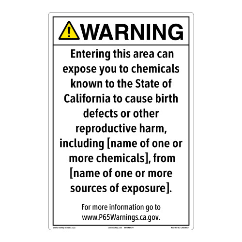 CA Prop 65 Environmental Exposure Sign (CA65-EE3-)