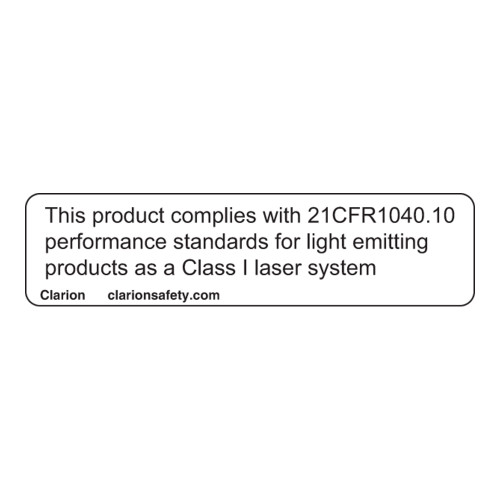 This Product Complies with 21CFR1040.10 Label (CDRH1001-H)
