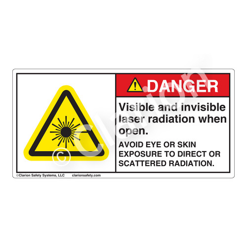 Danger/Visible & Invisible Laser Radiation Label (CDRH4006-)