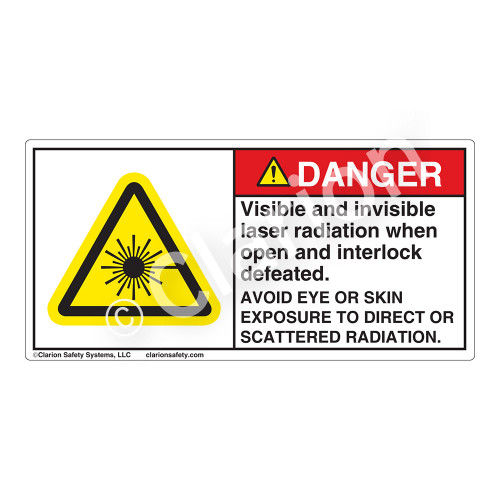 Danger/Visible & Invisible Laser Radiation Label (CDRH4009-)