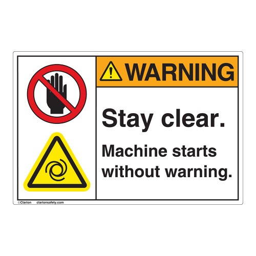 Warning Stay Clear Label (EMC 403)