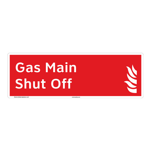 Gas Main Shut Off Sign (F1028-)