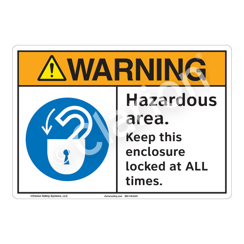 Warning Hazardous Area Sign (F1099-)