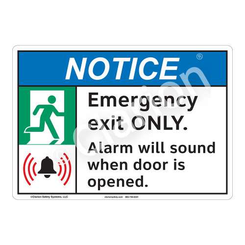 Notice Emergency Exit Sign (F1100-)