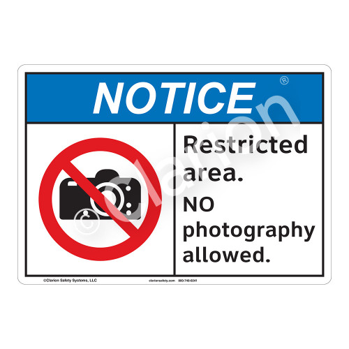Notice Restricted Area Sign (F1102-)