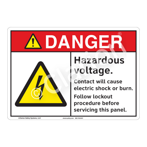 Danger Hazardous Voltage Sign (F1149-)