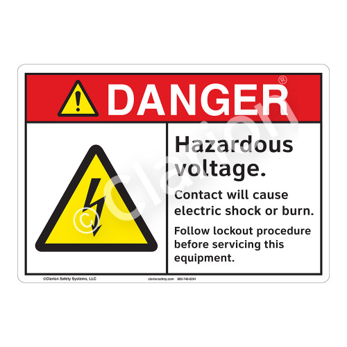 Danger Hazardous Voltage Sign (F1150-)