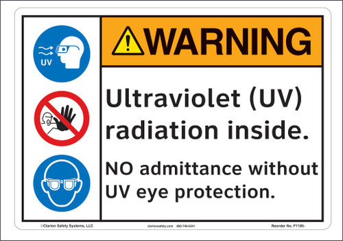 Warning Ultraviolet Sign (F1185-)