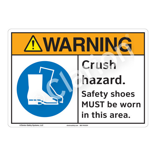 Warning Crush Hazard Sign (F1191-)