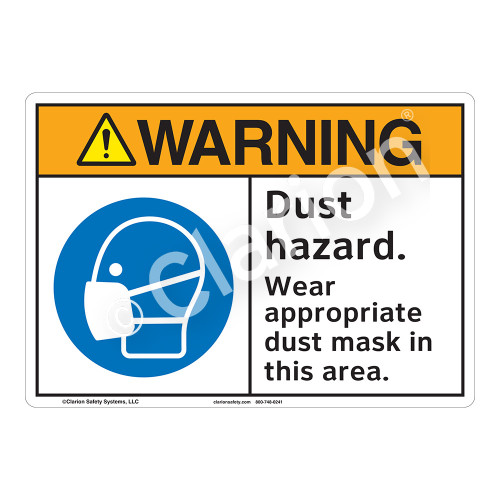 Warning Dust Hazard Sign (F1210-)