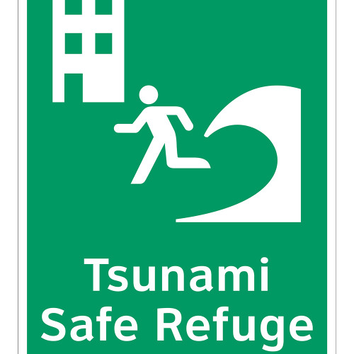 Tsunami Safe Refuge Building Sign (F1294-)