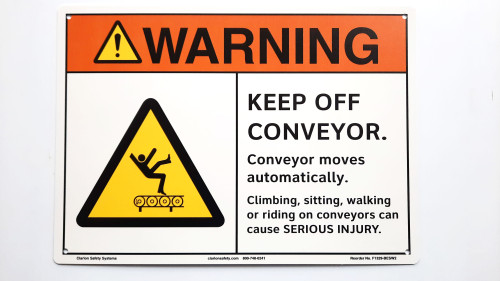Warning Keep Off Conveyor Sign (F1329-)