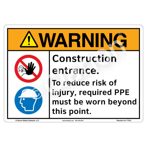 Warning/Construction Entrance Sign (F1331-)
