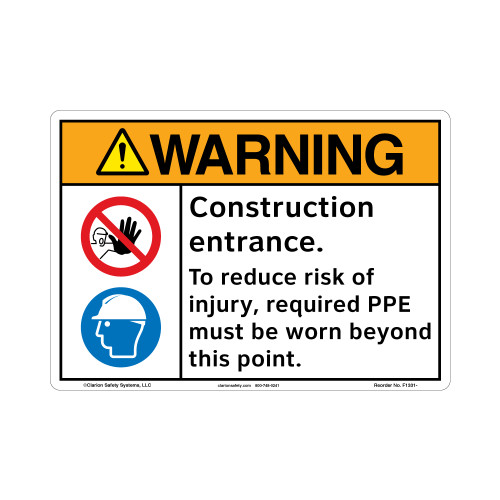 Warning/Construction Entrance Sign (F1331-)