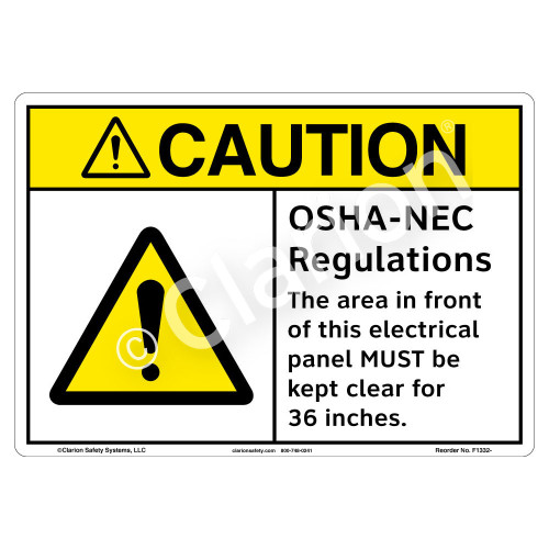 Caution/OSHA - NEC Sign (F1332-)