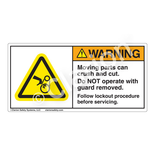 Warning/Moving Parts Can Crush Label (H1011-02WH)