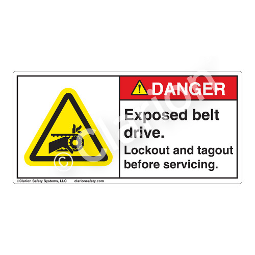 Danger/Exposed Belt Drive Label (H1013-PDDH)