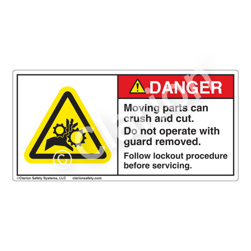 Danger/Moving Parts Label (H1014-02DH)