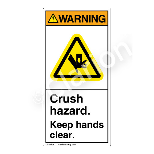 Warning/Crush Hazard Label (H1017-PCWV)