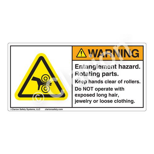 Warning/Entanglement Hazard Label (H1018-715WH)