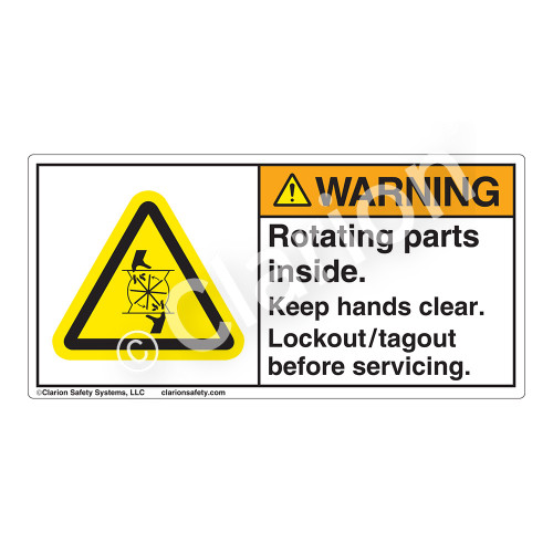 Warning/Rotating Parts Label (H1028-4GWH)
