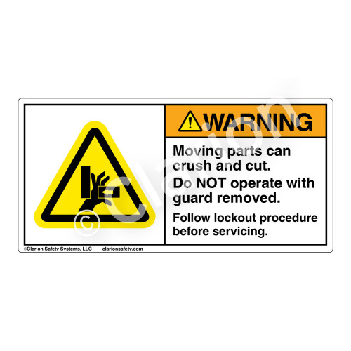 Warning/Moving Parts Can Crush Label (H1042-02WH)