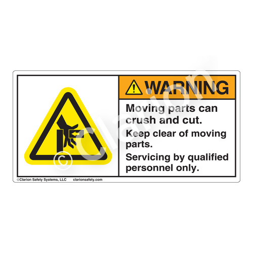 Warning/Moving Parts Label (H1073-L51WH)