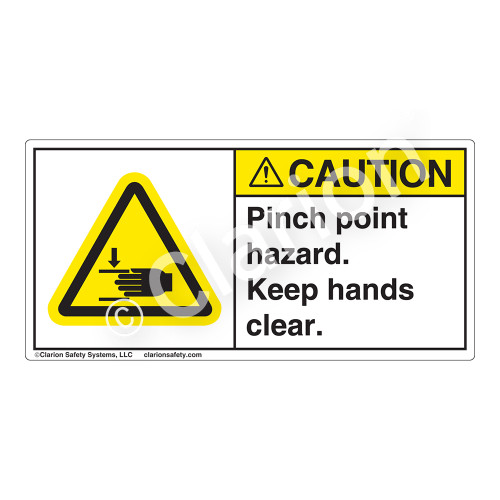 Caution/Pinch Point Hazard Label (H1105-G3CH)