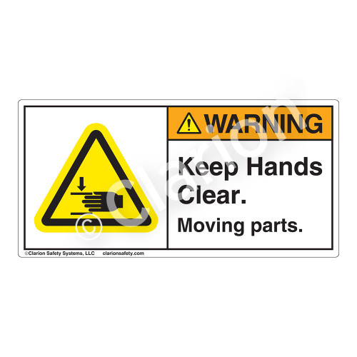 Warning/Keep Hands Clear Label (H1105-PRWH)