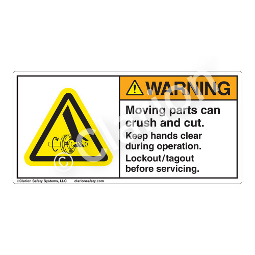 Warning/Moving Parts Label (H1146-389WH)