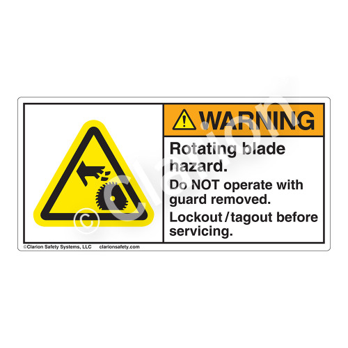 Warning/Rotating Blade Hazard Label (H1150-Y0WH)