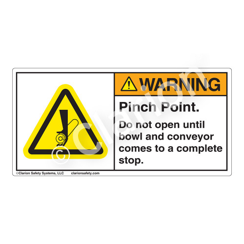 Warning/Pinch Point Label (H1154-T26WH)