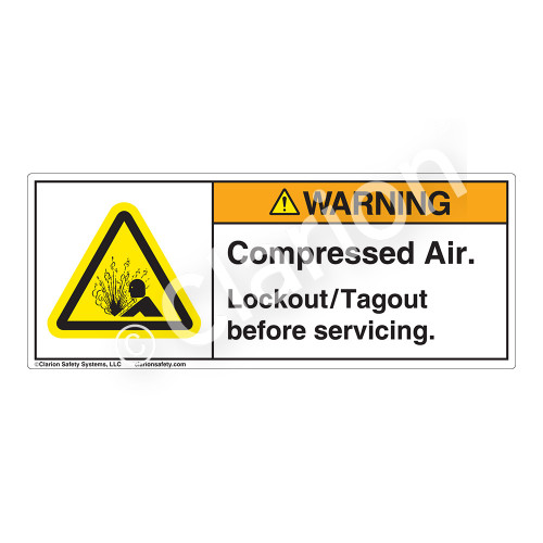 Warning/Compressed Air Label (H4005-524WH)