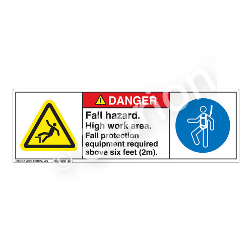 Danger/Fall Hazard Label (H5079/6144-179DH)