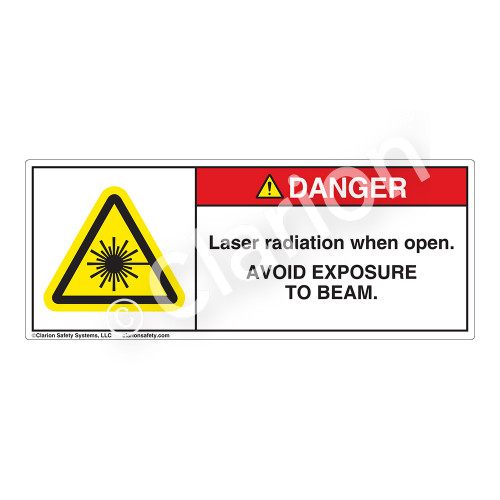 Danger/Laser Radiation When Open Label (H6003-138DH)