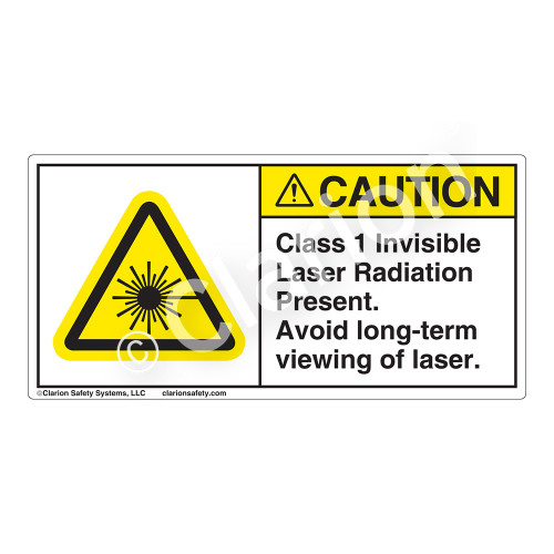 Caution/Class I Invisible Laser Label (H6003-FDCH)