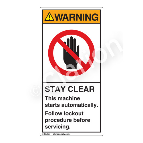 Warning/Stay Clear Label (H6008-44WV)