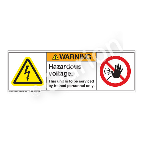 Warning/Hazardous Voltage Label (H6010/6062-Y5WH)