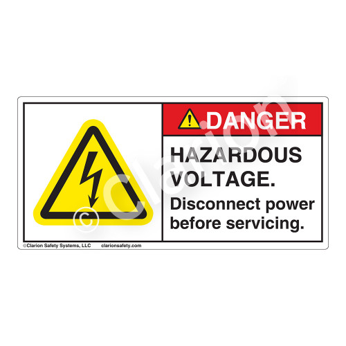 Danger/Hazardous Voltage Label (H6010-18DH)