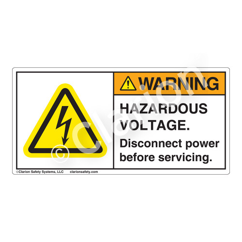 Warning/Hazardous Voltage Label (H6010-18WH)
