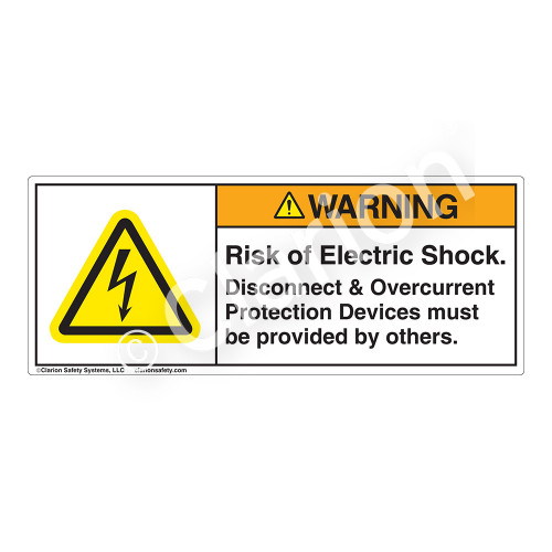 Warning/Risk of Electric Shock Label (H6010-221WH)