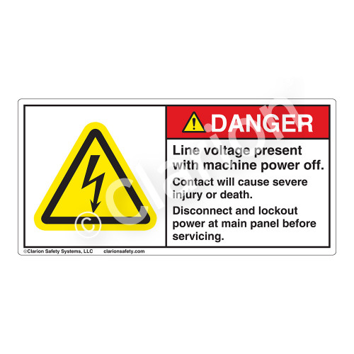 Danger/Line Voltage Present Label (H6010-434DH)