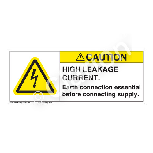 Caution/High Leakage Current Label (H6010-459CH)