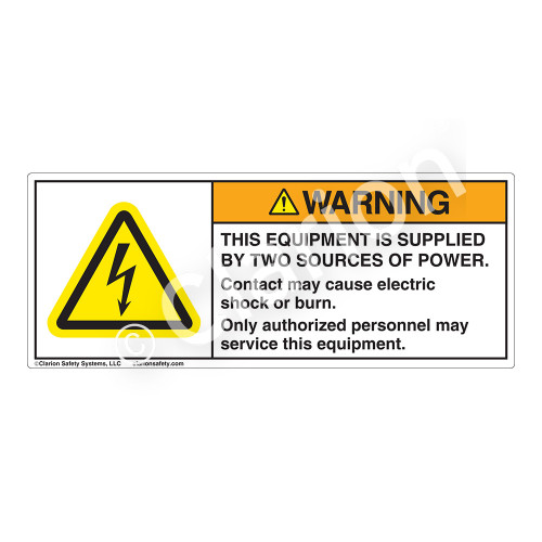 Warning/This Equipment is Supplied Label (H6010-483WH)