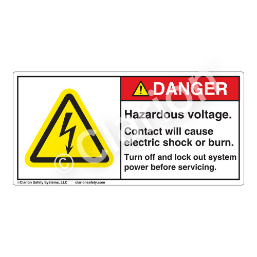 Danger/Hazardous Voltage Label (H6010-640DH)